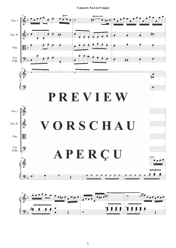 Produktgalerie: Seite 7 von 11 Cembalo Konzert Nr. 6 in F-Dur, , Cembalo und Streichorchester