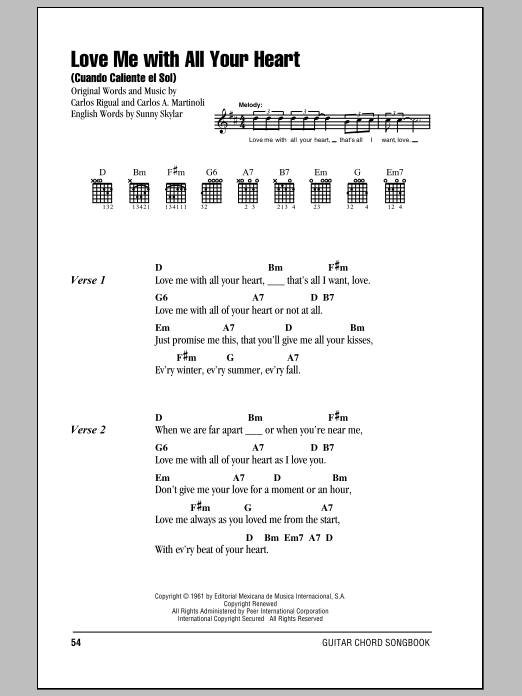 Produktgalerie: Seite 1 von 1 Love Me With All Your Heart (Cuando Calienta El Sol), The Ray Charles Singers, Gitarre