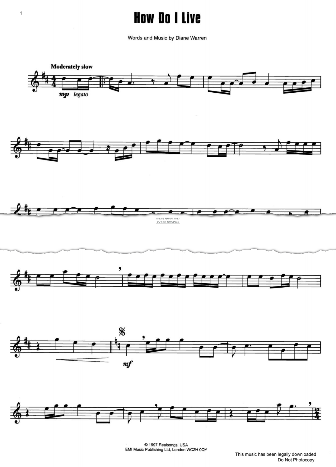 Product gallery: Page 1 of 1 How Do I Live, Diane Warren