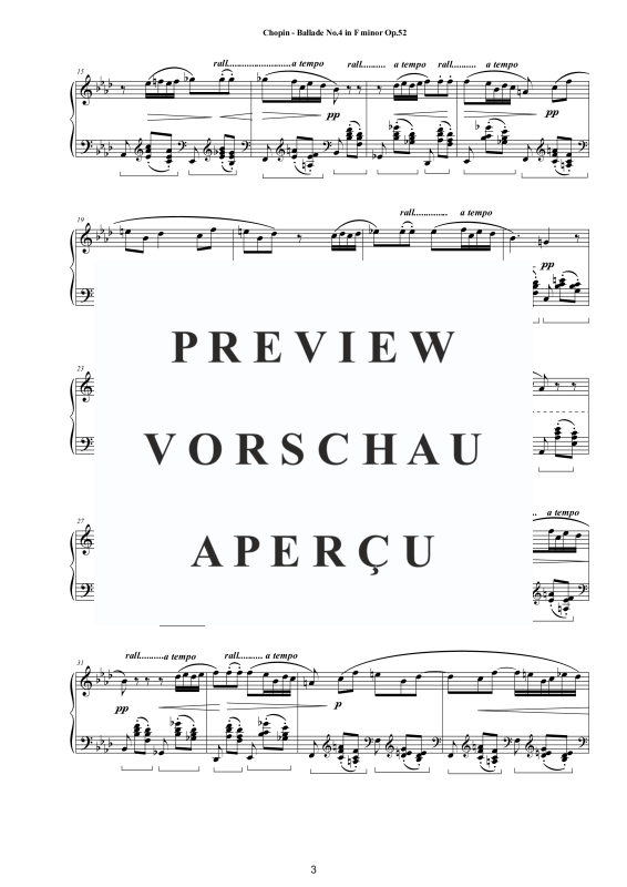 Produktgalerie: Seite 4 von 11 Ballade Nr. 4 F-Moll Op. 52, , Klavier Solo
