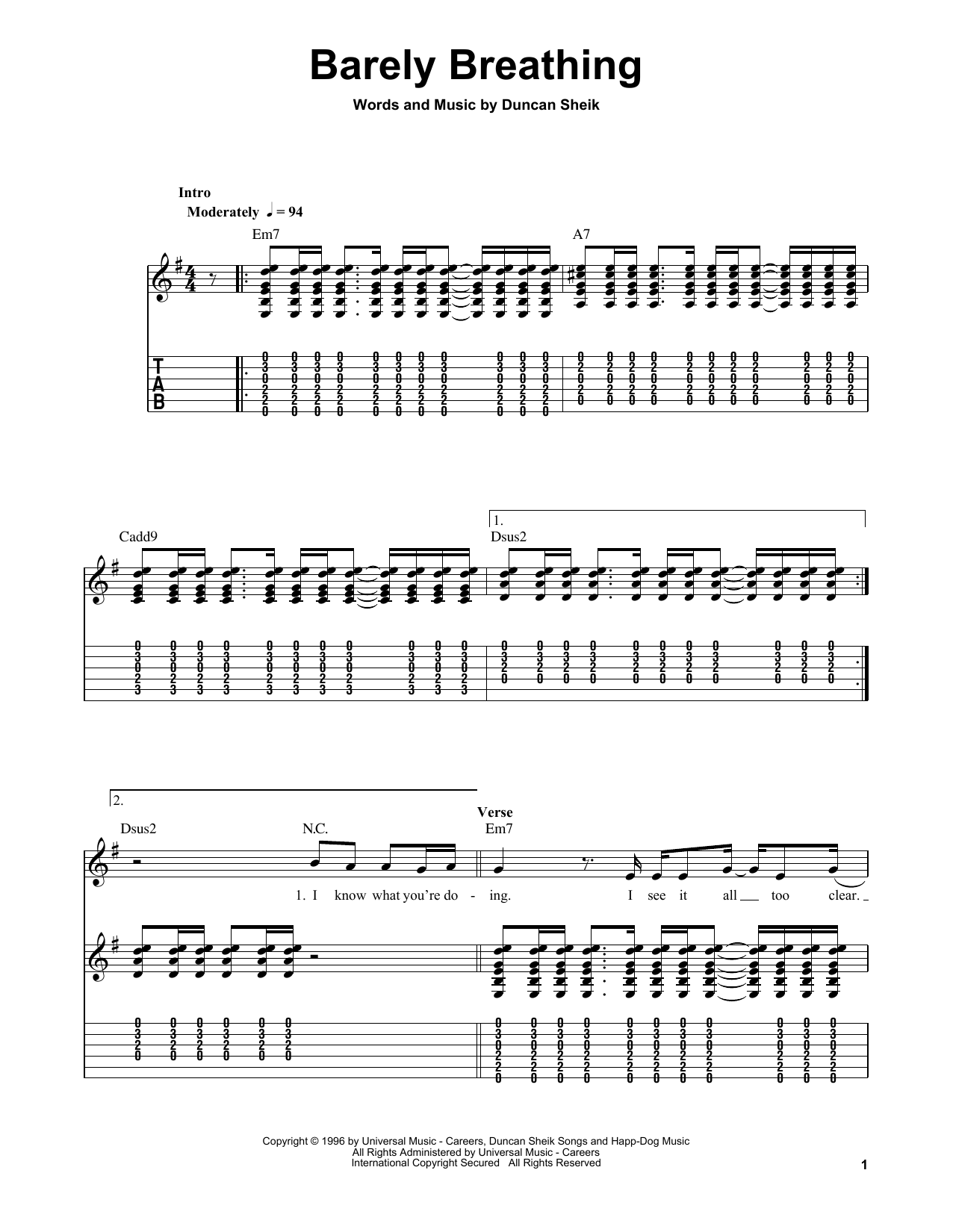 Product gallery: Page 1 of 1 Barely Breathing, Duncan Sheik