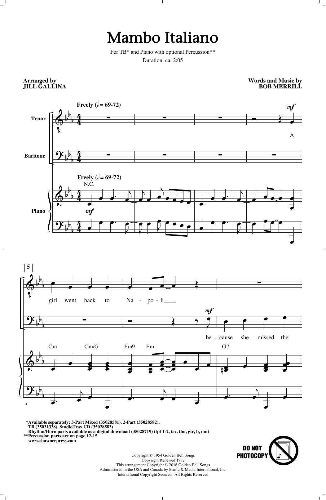 Product gallery: Page 1 of 1 Mambo Italiano (arr. Jill Gallina), Bob Merrill