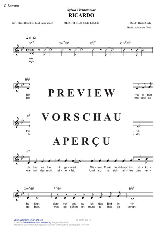 Produktgalerie: Seite 3 von 11 Ricardo , Vrethammar, Sylvia, (Melodie-Stimmen in C/B/Es)
