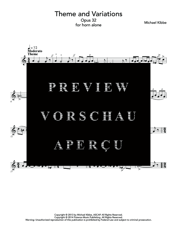Produktgalerie: Seite 6 von 11 Theme and Variations, Op. 32, , (Horn in F Solo)