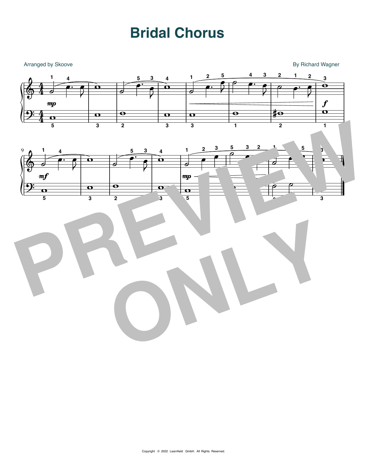 Produktbild zu: Bridal Chorus (arr. Skoove)