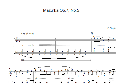Product gallery: Page 1 of 1 Mazurka Op 7 No 5, Chopin