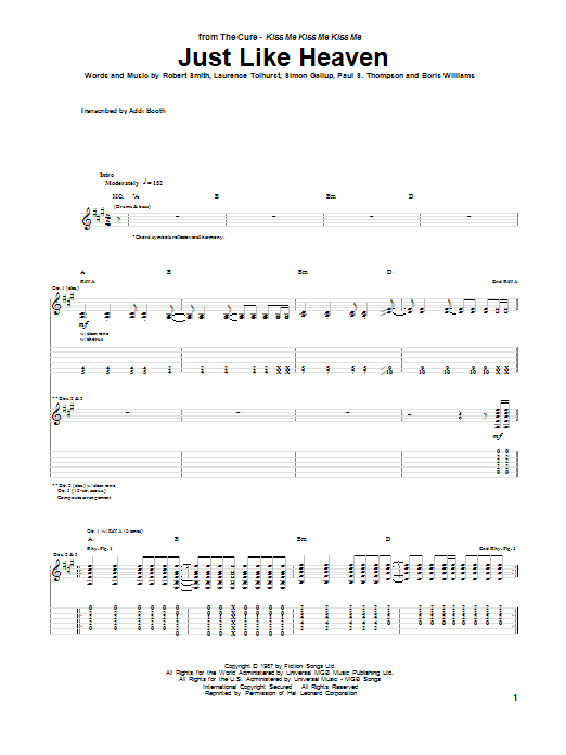 Produktgalerie: Seite 1 von 1 Just Like Heaven, The Cure, Gitarre