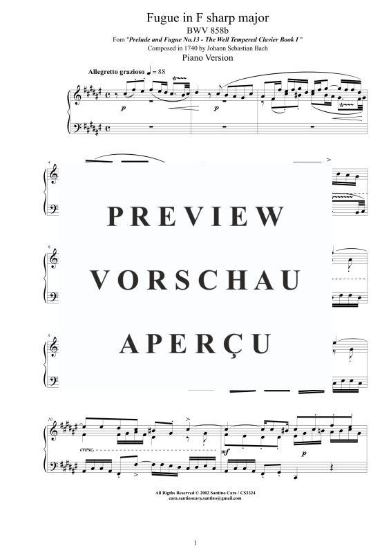 Produktgalerie: Seite 2 von 4 Fuge Fis-Dur BWV 858b, , Klavier Solo