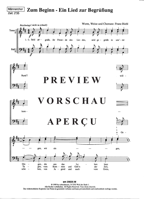 Product gallery: Page 2 of 3 Zum Beginn , , (male choir)