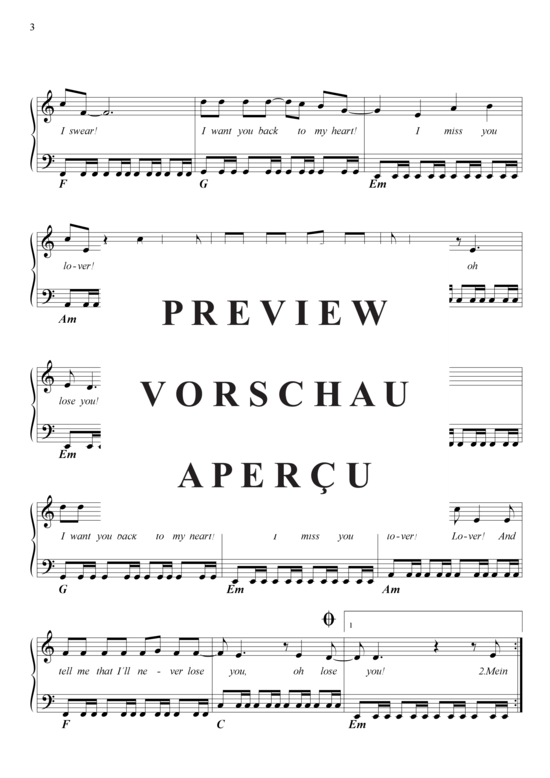 Produktgalerie: Seite 4 von 5 Miss you lover , Wendler, Michael, Klavier und Gesang