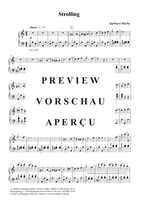 Product gallery: Page 2 of 4 Strolling , Weihe, Gerhard, Piano Solo