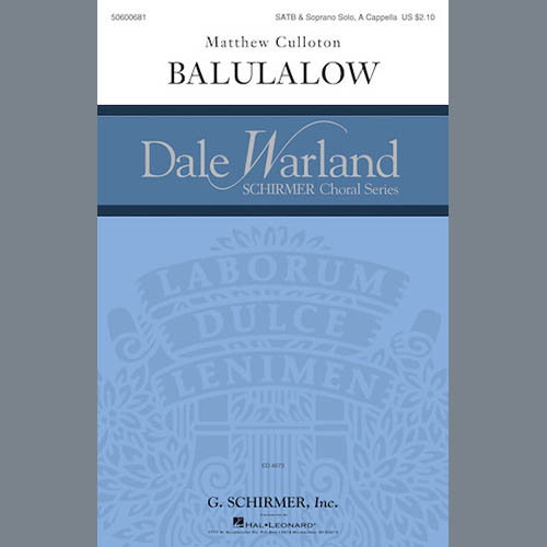 cover: Balulalow, Matthew Culloton, Chor
