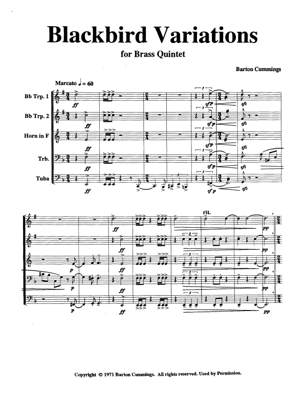 Produktgalerie: Seite 1 von 11 Blackbird Variations, , Blechbläserquintett