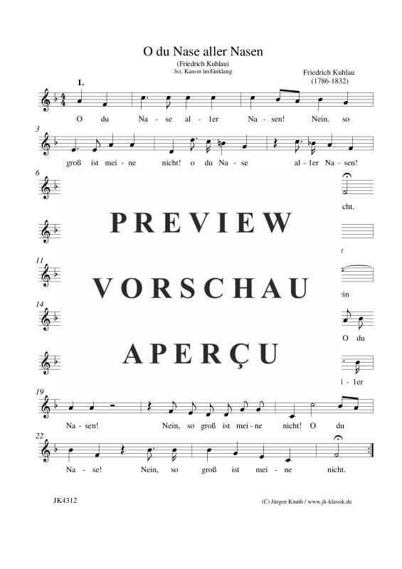 Produktbild zu: O du Nase aller NasenFriedrich Kuhlau