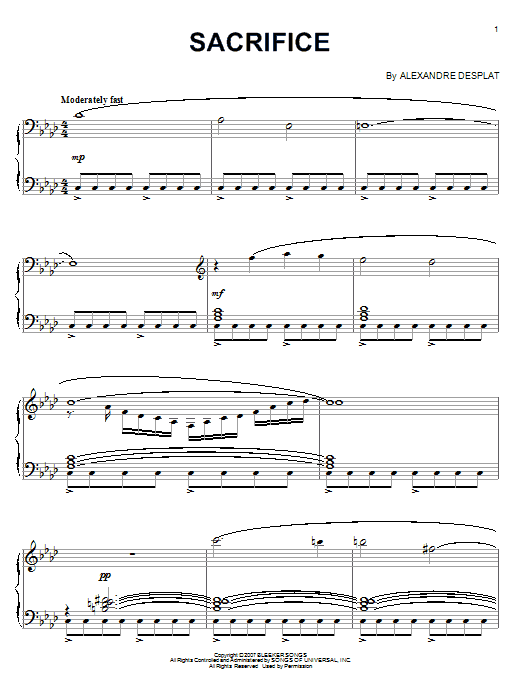 Product gallery: Page 1 of 1 Sacrifice, Alexandre Desplat