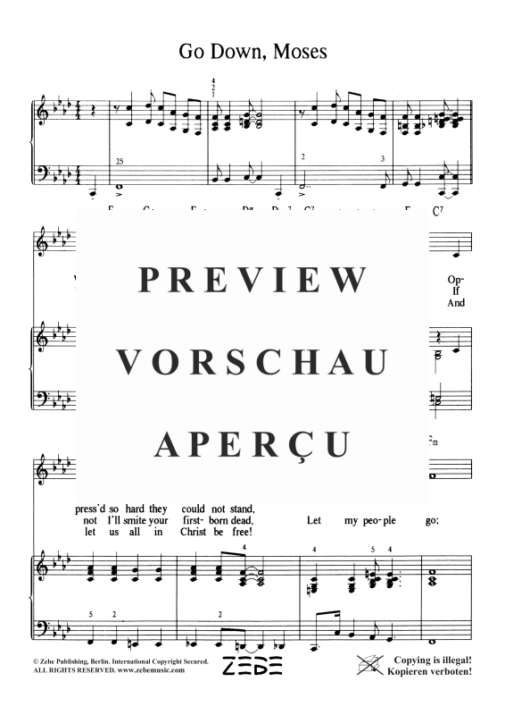 gallery: Go Down, Moses, , Voice and Piano