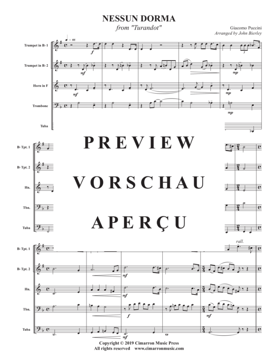 Produktgalerie: Seite 3 von 9 Nessun Dorma , , (Blechbläser Quintett)