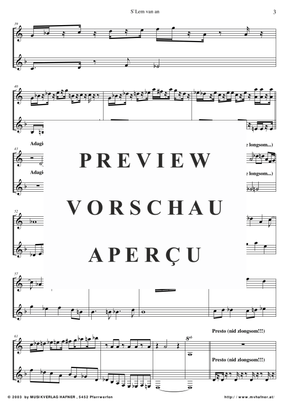 Produktgalerie: Seite 8 von 11 S`Lem van an, , (Duett Trompete in B und Horn in F)