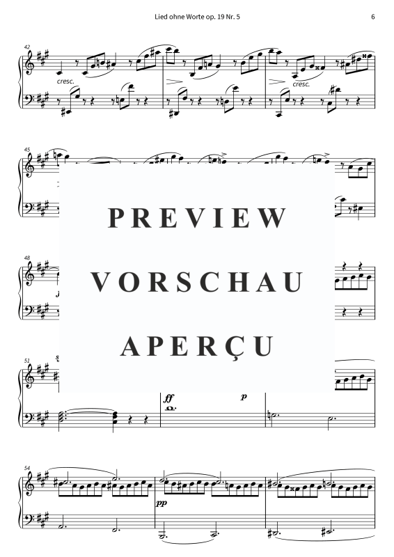 Produktgalerie: Seite 8 von 10 Lied ohne Worte op. 19 Nr. 5, , Klavier Solo