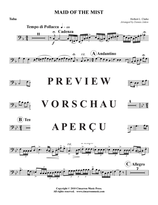 Product gallery: Page 8 of 9 Maid of the Mist , , (tuba + piano)