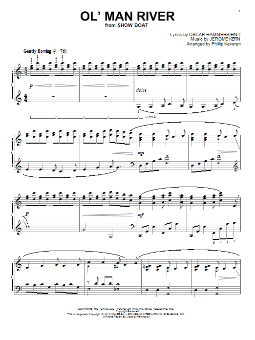 Product gallery: Page 1 of 1 Ol' Man River (arr. Phillip Keveren), Jerome Kern