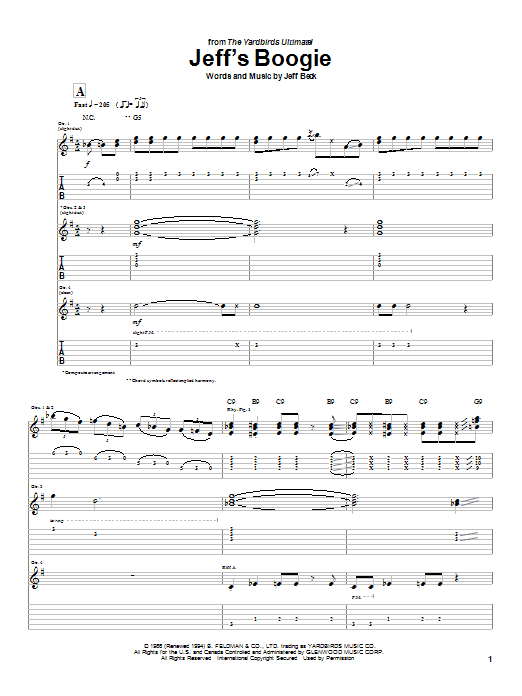 Produktgalerie: Seite 1 von 1 Jeff's Boogie, Jeff Beck, Gitarre
