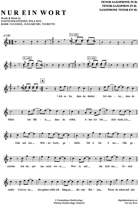 gallery: Nur ein Wort , Wir sind Helden, (Tenor-Sax)