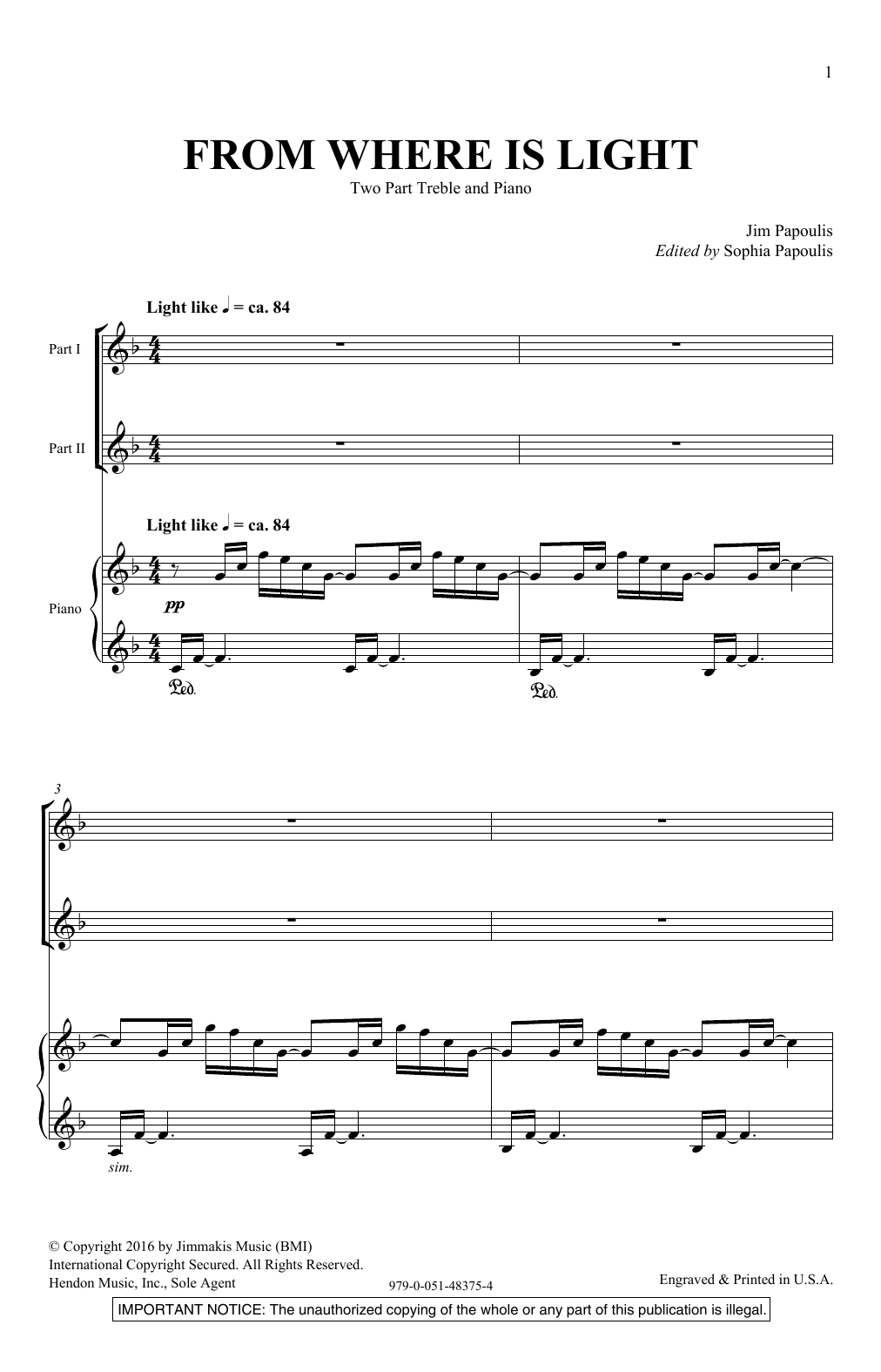 Produktgalerie: Seite 1 von 1 From Where Is Light, Jim Papoulis, Chor