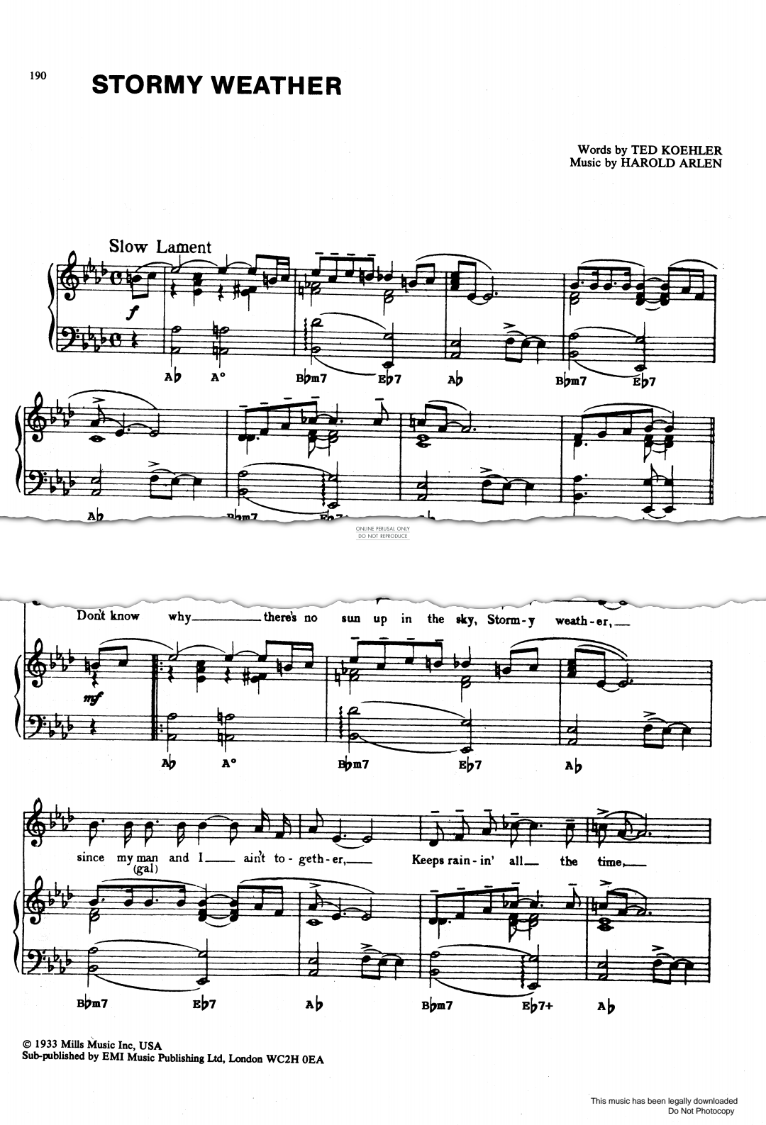 Product gallery: Page 1 of 1 Stormy Weather, Harold Arlen