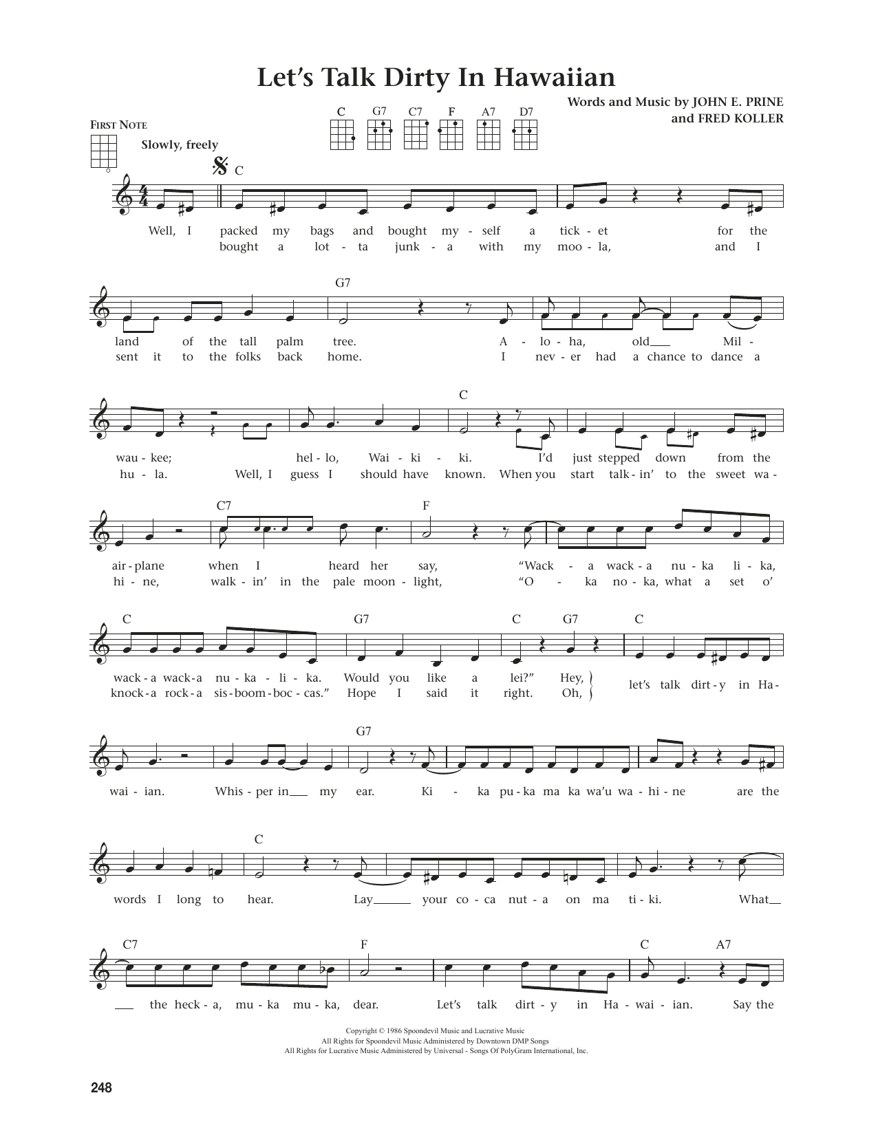 Product gallery: Page 1 of 1 Let's Talk Dirty In Hawaiian (from The Daily Ukulele) (arr. Jim Beloff), John Prine