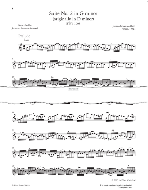 Produktgalerie: Seite 1 von 1 Suite No.2 in G Minor BWV1008, Johann Sebastian Bach, Trompete