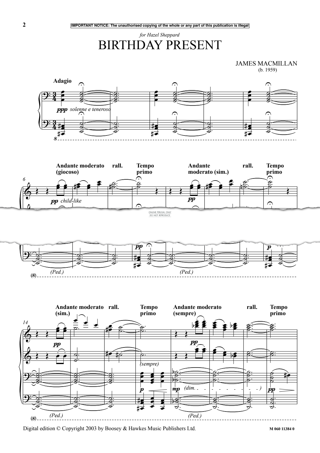 Produktgalerie: Seite 1 von 1 Birthday Present, James MacMillan, Klavier