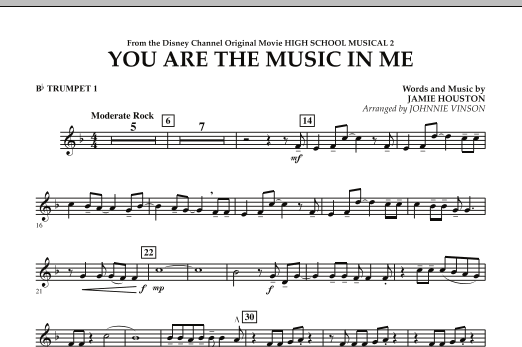 Product picture to: You Are The Music In Me (from High School Musical 2) - Bb Trumpet 1