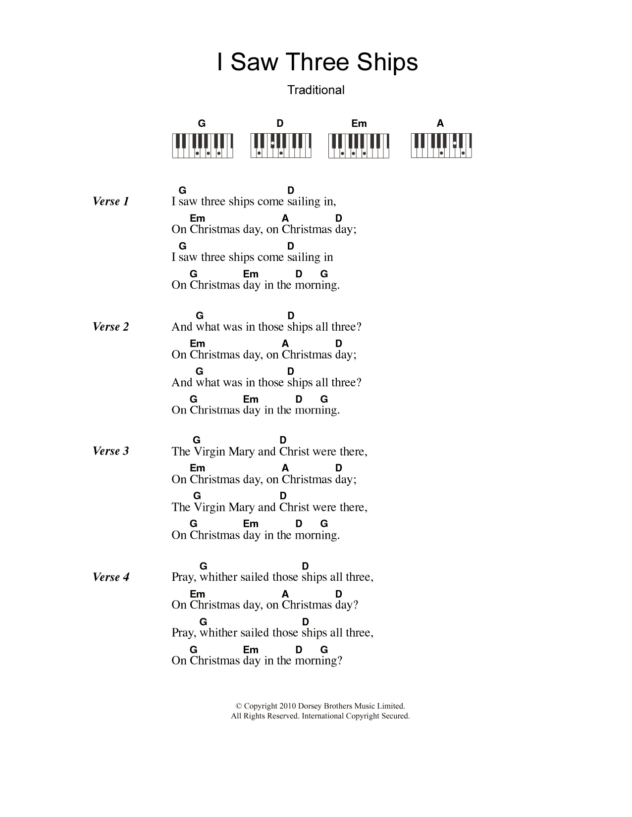 Product gallery: Page 1 of 1 I Saw Three Ships, Traditional Carol