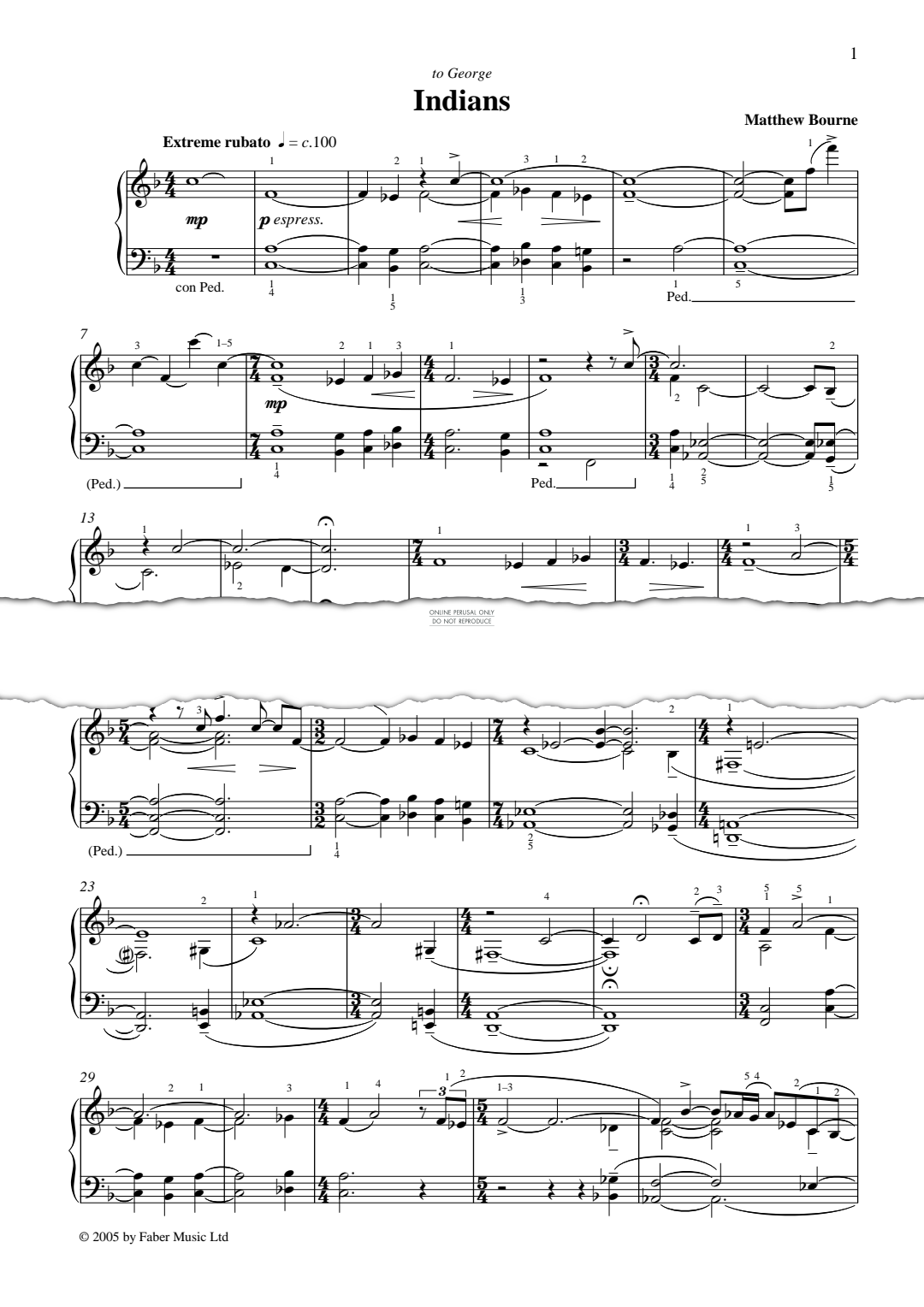 Produktgalerie: Seite 1 von 1 Indians, Matthew Bourne, Klavier
