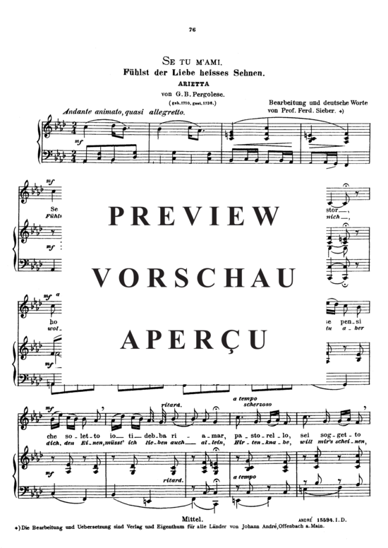 Product gallery: Page 2 of 5 Se tu m'ami, Sieber Ferdinand, Medium Voice and Piano