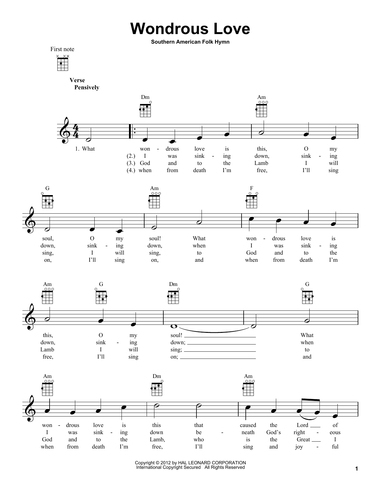 Product gallery: Page 1 of 1 Wondrous Love, Southern American Folk Hymn