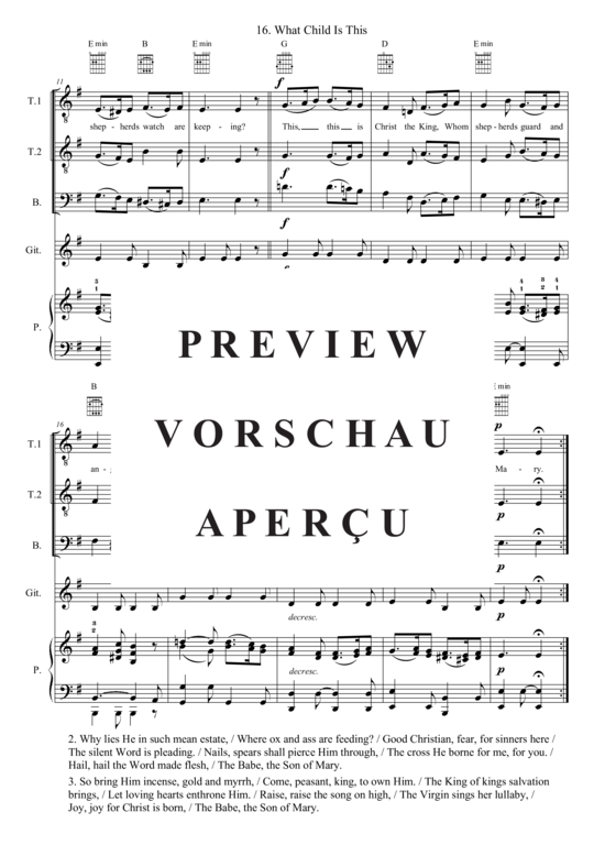 Produktgalerie: Seite 3 von 3 What Child Is This , , (Männercho, Gitarrer + Klavier)