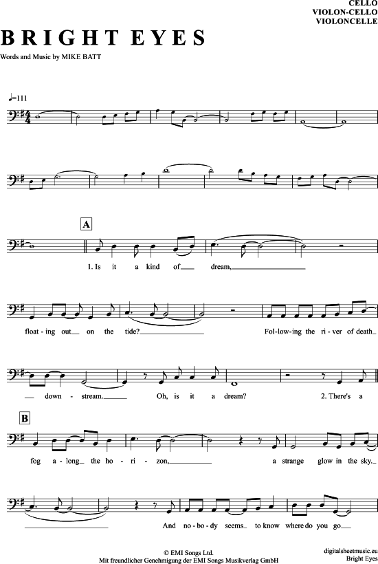 Produktgalerie: Seite 1 von 4 Bright Eyes , Garfunkel, Art, (Violon-Cello)