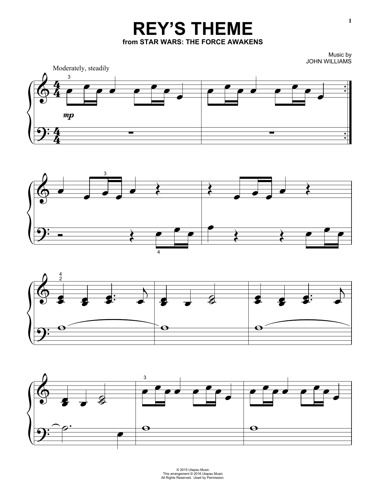 Produktgalerie: Seite 1 von 1 Rey's Theme, John Williams, Klavier