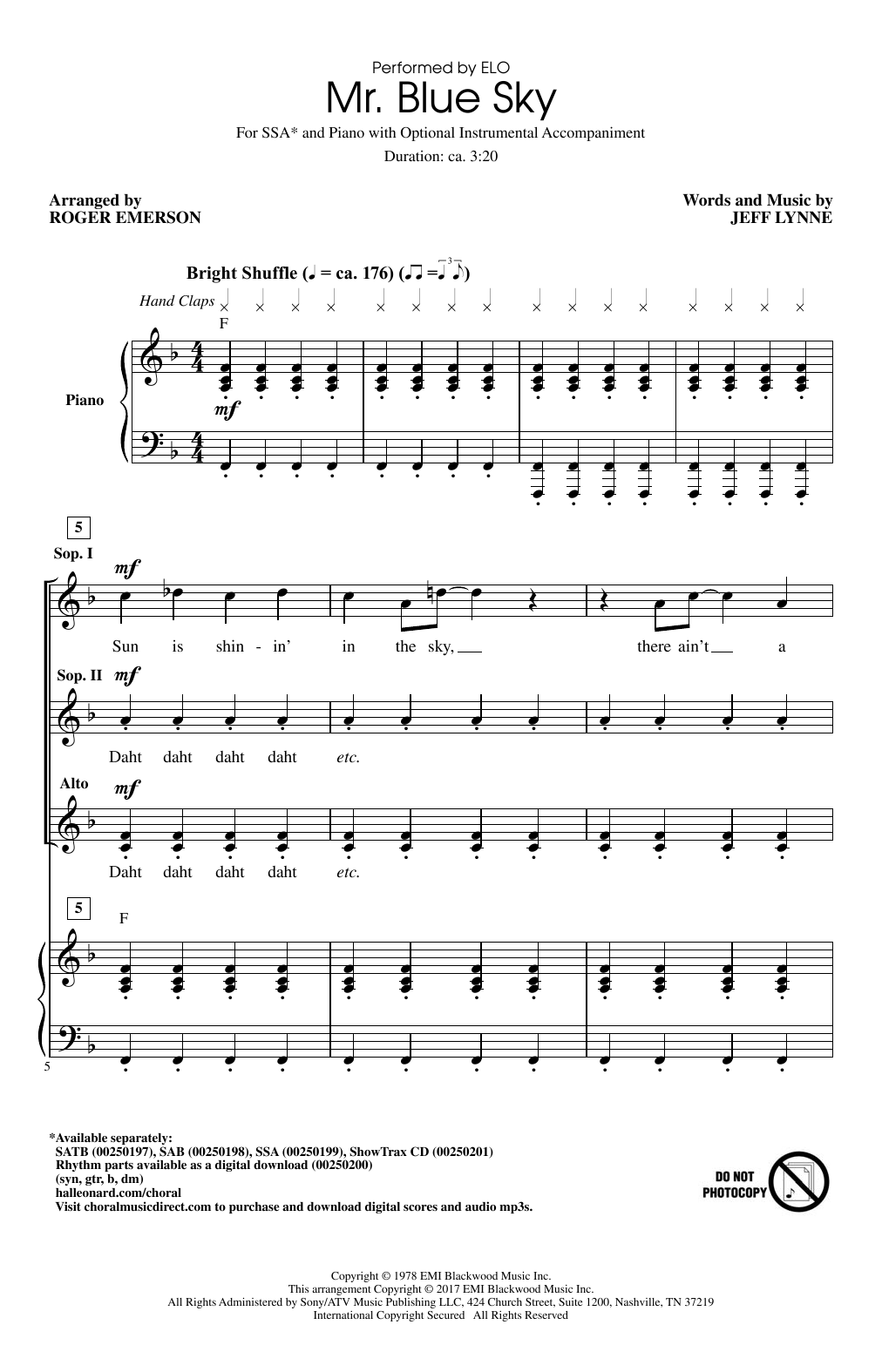 Produktgalerie: Seite 1 von 1 Mr. Blue Sky, Roger Emerson, Chor