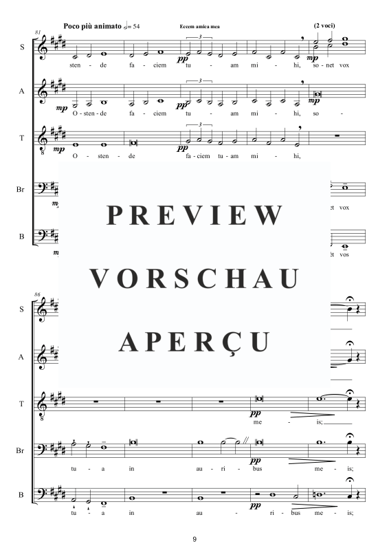 Produktgalerie: Seite 10 von 11 Ecce, amica mea - Geistliche Motette, , Gemischter Chor SSAATB und Bariton Solo a capella