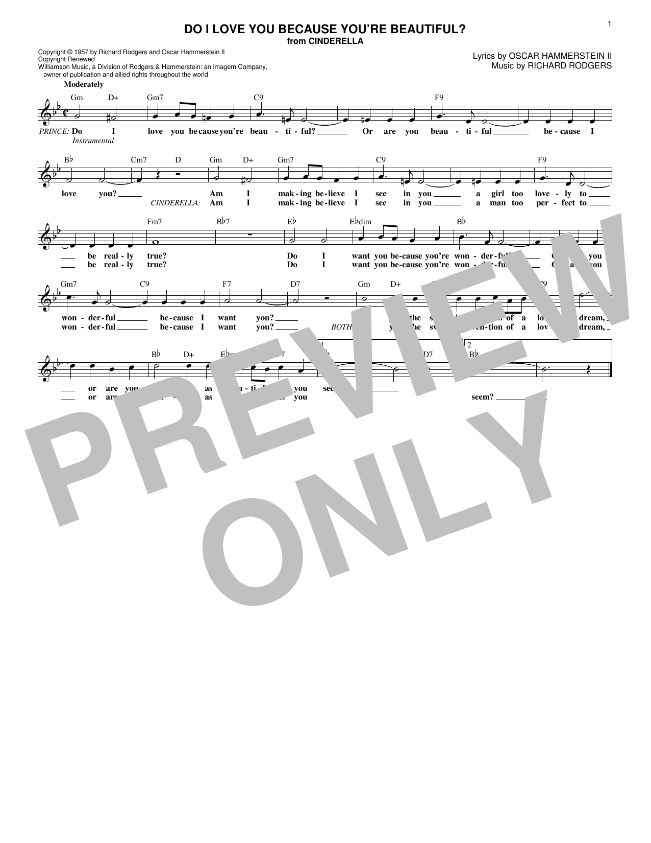Product gallery: Page 1 of 1 Do I Love You Because You're Beautiful?, Rodgers & Hammerstein