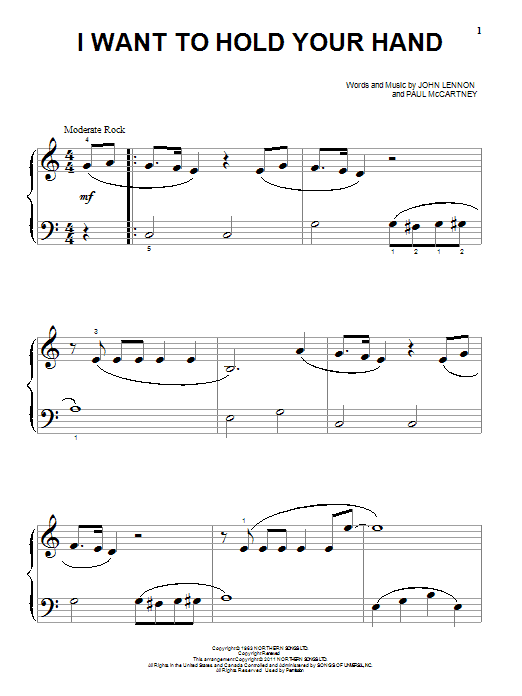 Produktgalerie: Seite 1 von 1 I Want To Hold Your Hand, The Beatles, Klavier