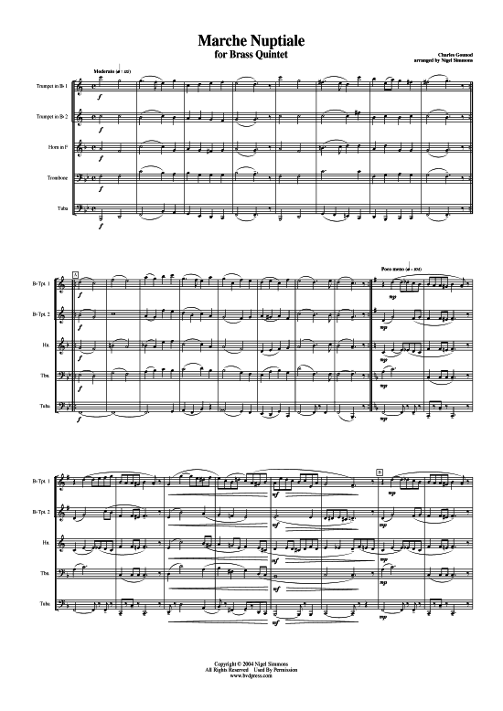 Produktbild zu: Marche Nuptiale Charles Gounod (arr. Simmons)