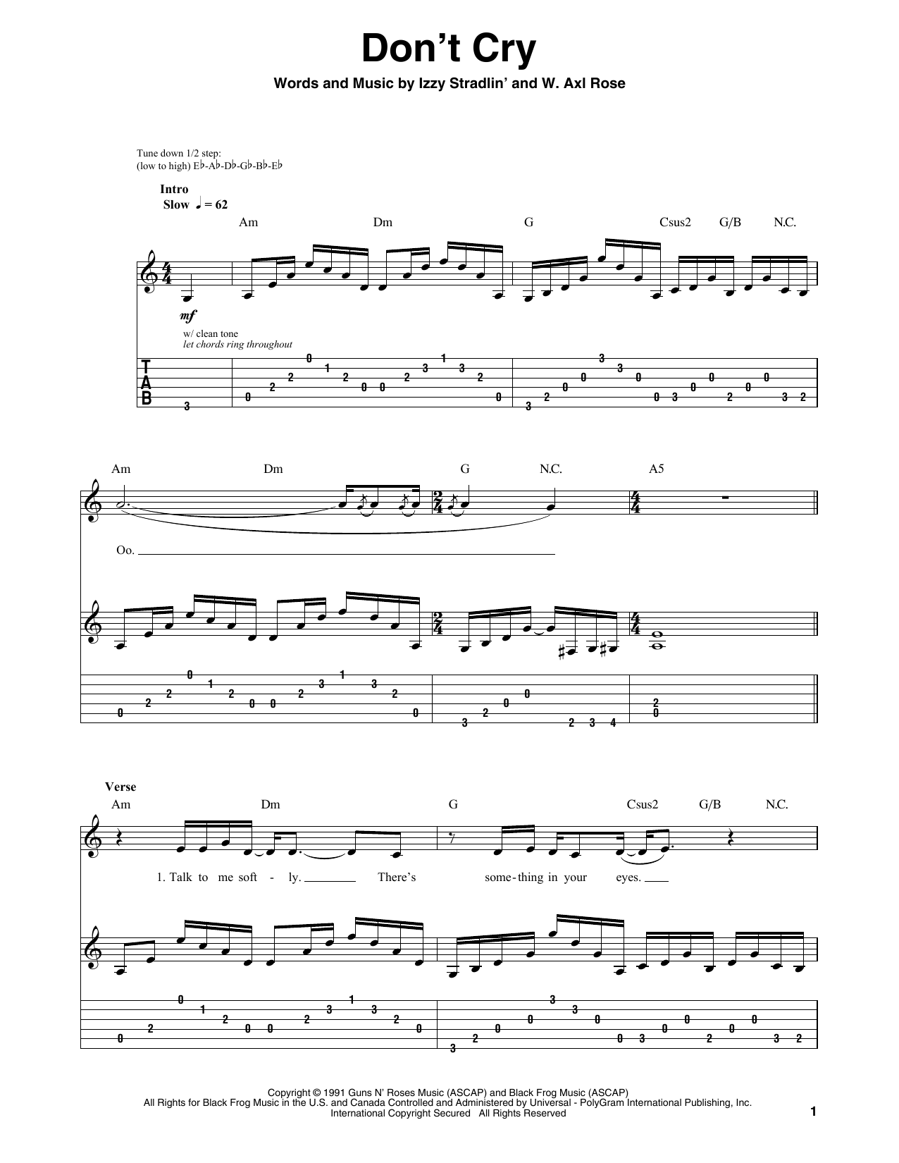 Produktgalerie: Seite 1 von 1 Don't Cry, Guns N' Roses, Gitarre