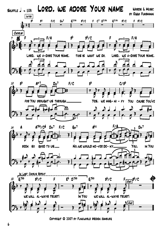 Product picture to: Lord we adore your nameEggo Fuhrmann (aus: Songs for Gospel Vol. 2)