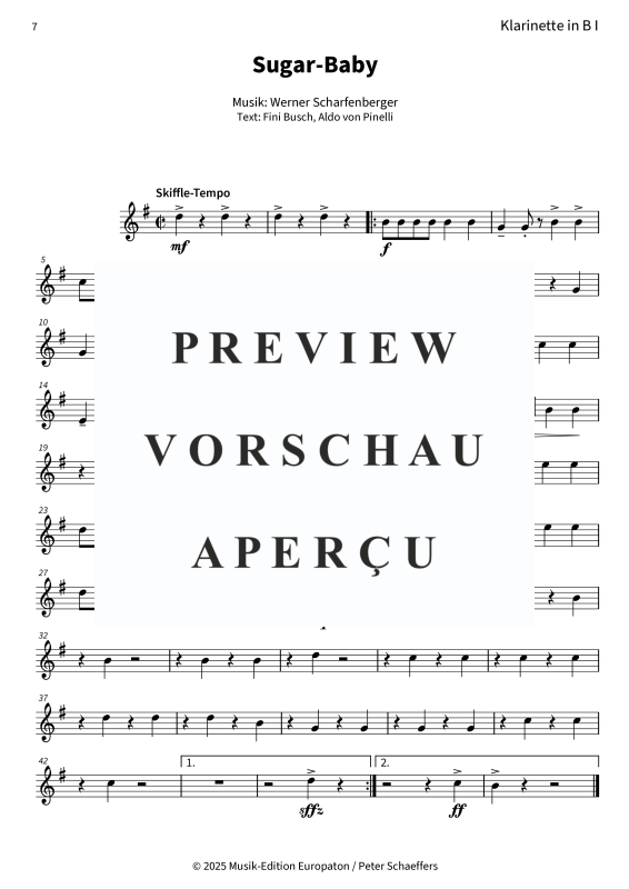 Product gallery: Page 9 of 11 Sugar-Baby, Peter Kraus, (Woodwind Quartet)