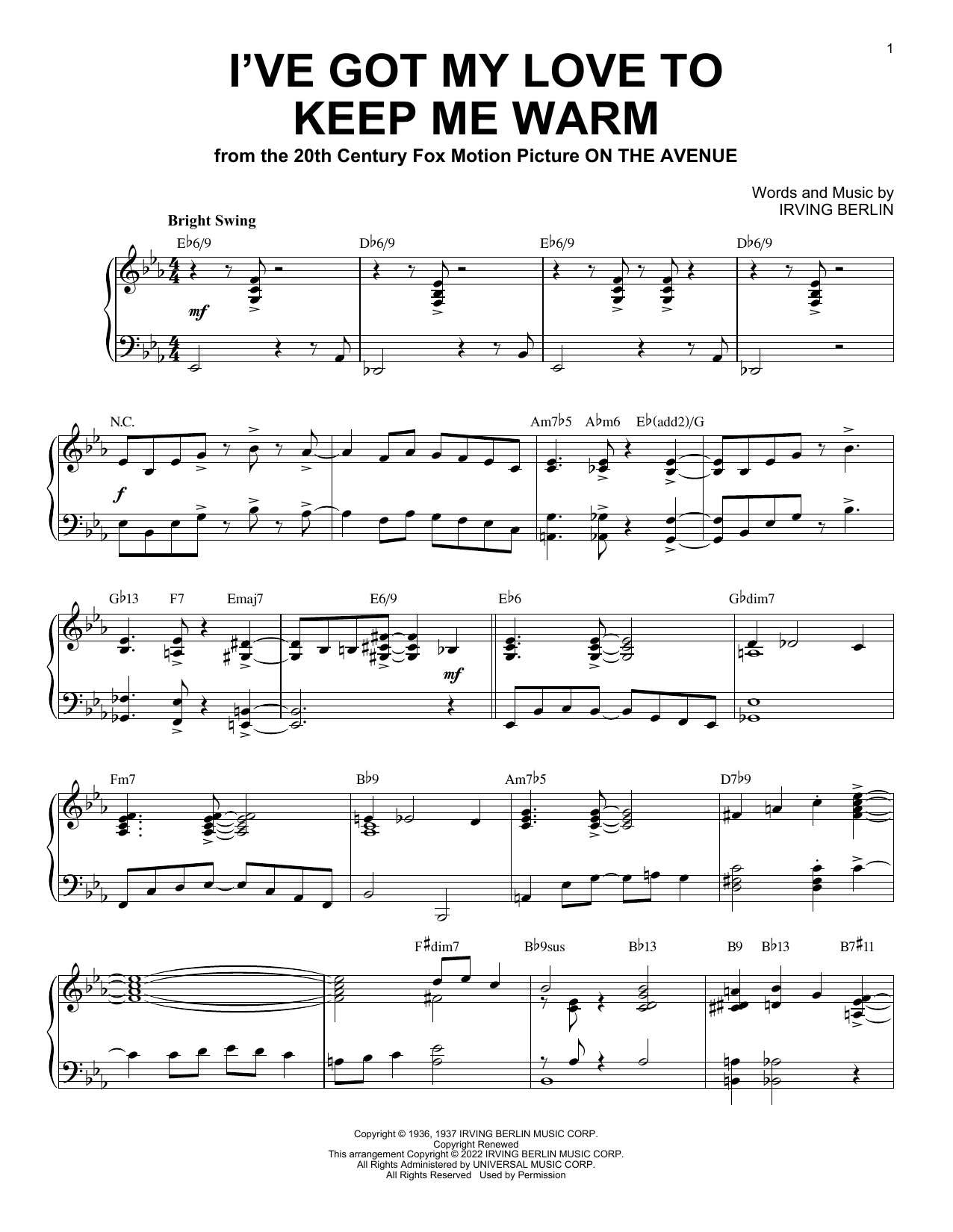 Produktbild zu: I've Got My Love To Keep Me Warm [Jazz version] (arr. Brent Edstrom)