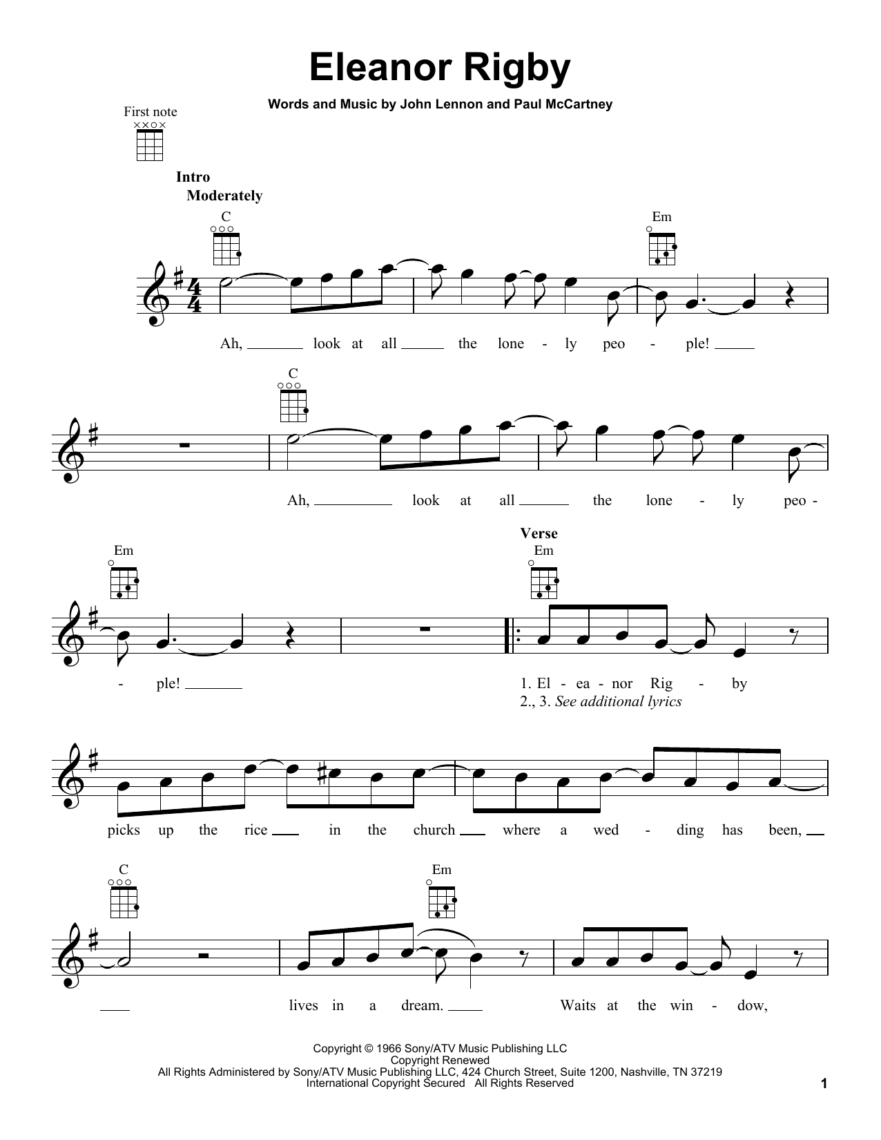 Product gallery: Page 1 of 1 Eleanor Rigby, The Beatles